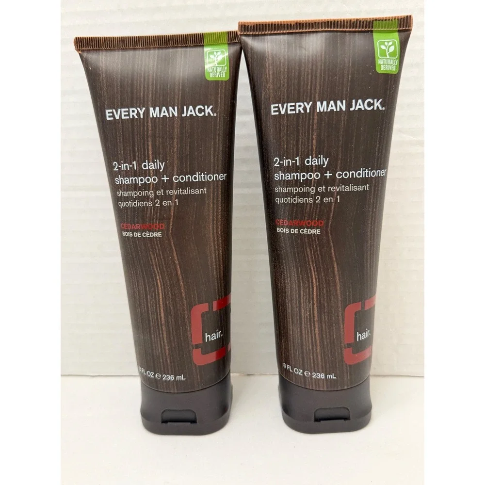 Every Man Jack‎ Cedarwood 2-in-1 Daily Shampoo + Conditioner 8oz Set of 2